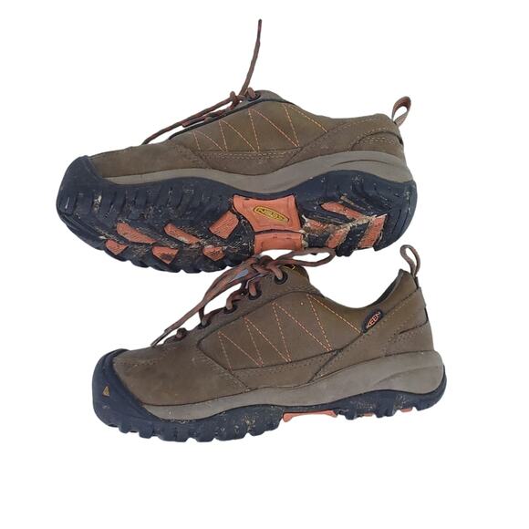 Keen Low Profile Leather Work Boots Size 6 Women Brown, (Steel toe?) Lace Up - Picture 2 of 7